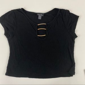 Black Rue 21 Crop Top Shirt